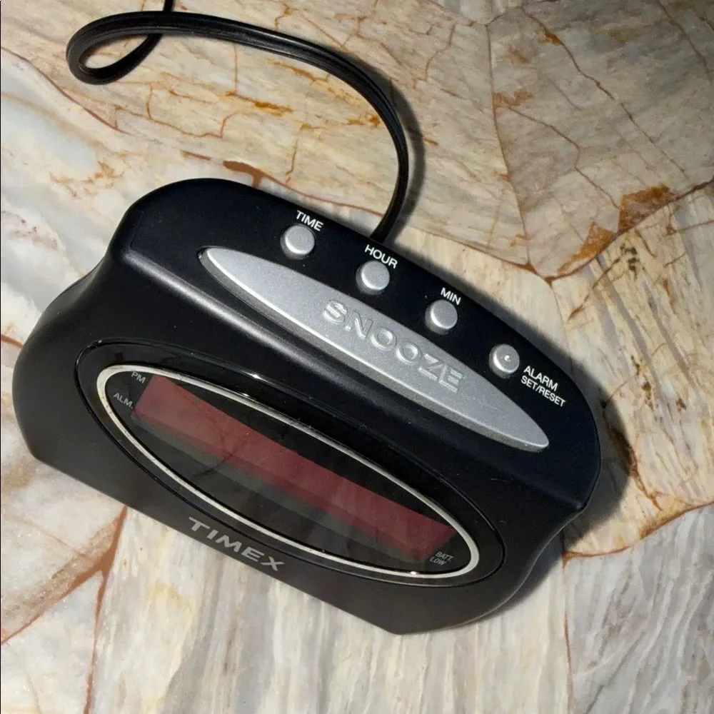 Timex T101 Extra Loud Digital Alarm Clock Black Red LED Display Snooze AC Power